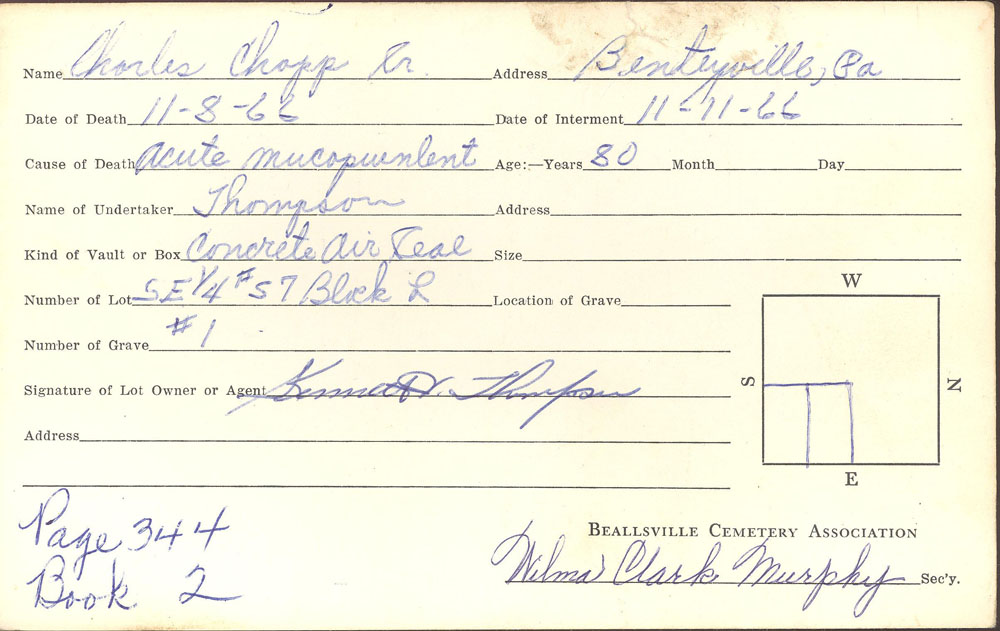 burial card